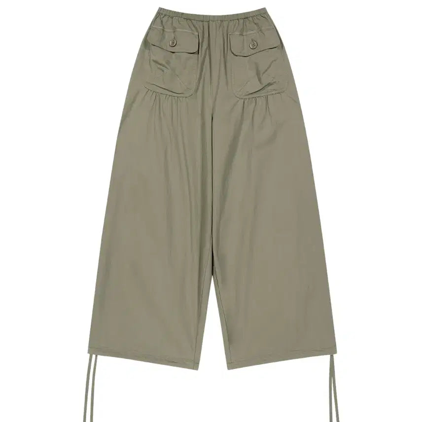 [BUNJANG] KOSEIO Shirring Tobi Pants Khaki / 코이세이오 셔링 토비 팬츠 1 카키
