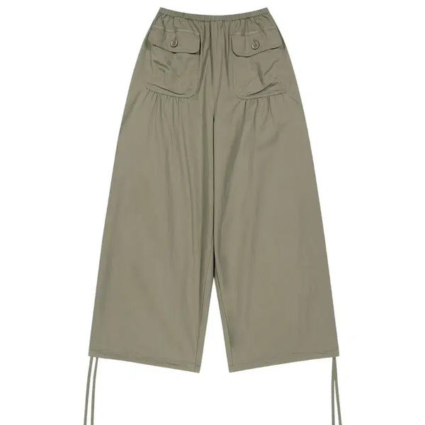 [BUNJANG] KOSEIO Shirring Tobi Pants Khaki / 코이세이오 셔링 토비 팬츠 1 카키