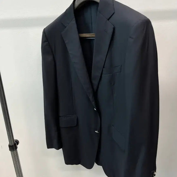 [BUNJANG] Dunhill Navy Silver Combination Super 150s Wool Blazer / 110) 던힐 네이비 은장콤비