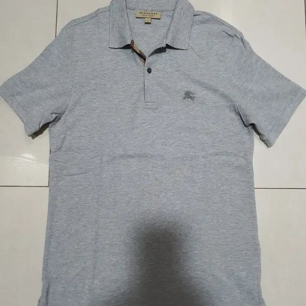 [BUNJANG] Burberry Oxford Short Sleeve Polo Shirt - Grey Melange / 버버리 옥스포드 셔츠 그레이 멜란지 8004582