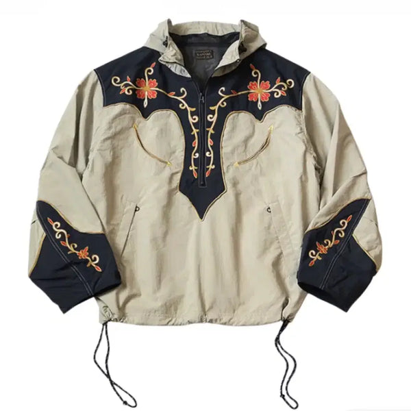 [BUNJANG] Kapital Nylon Taffeta Two-Tone Tennessee Cactus Flower Parka Beige / [3] 캐피탈 나일론 태피터 투톤 테네시 캑터스 플라워 파카 베이지
