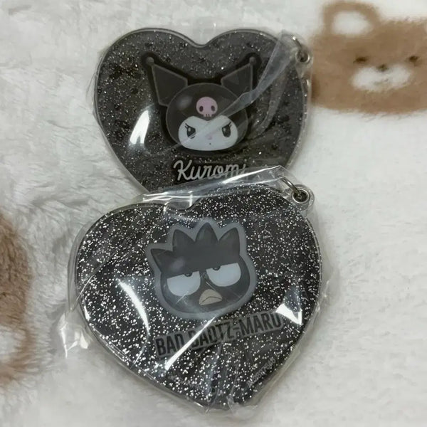 [BUNJANG] Sanrio Monotone Slide Mirror Keychain Kuromi & Batzmaru / 산리오 모노톤 슬라이드 거울 키링 쿠로미 배츠마루