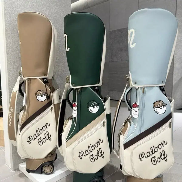 [BUNJANG] Malbon Colorblock Trolley Caddy Bag with Wheels / 국내배송) 말본 트롤리 캐디백 컬러블록 골프백 휠백 바퀴 골프 가방