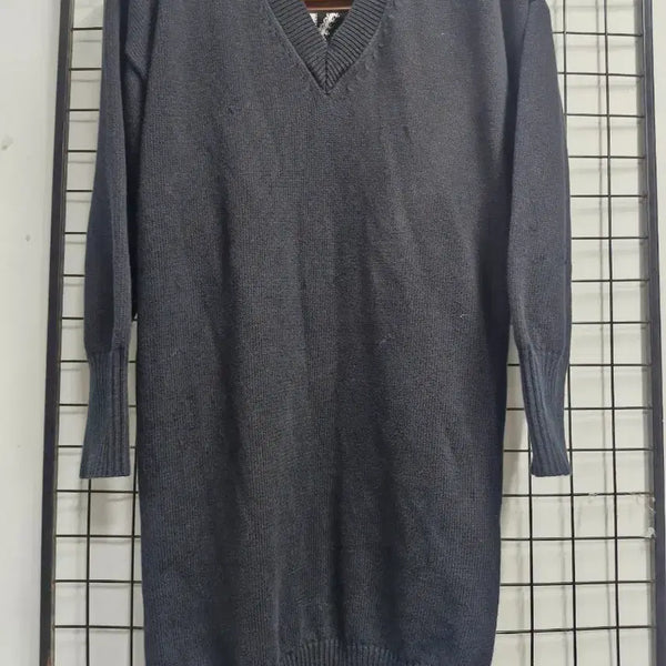 [BUNJANG] Kenzo V-Neck Knit Women's Dress Black / 100L/77 겐조 브이넥 니트 여성 원피스 블랙