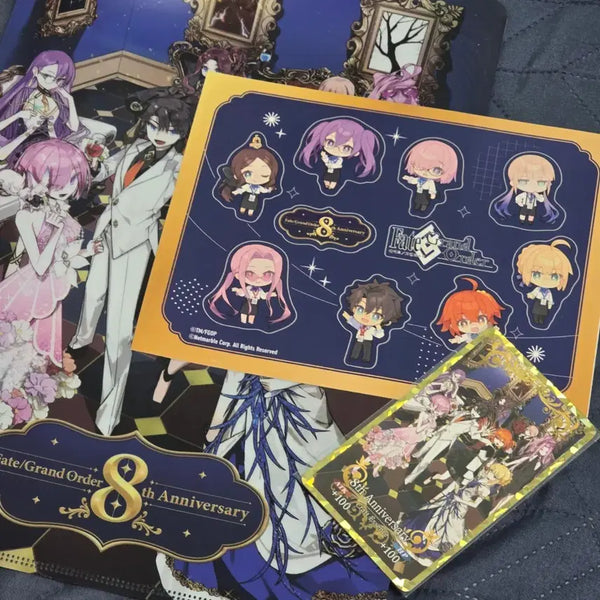 [BUNJANG] Fate/Grand Order AGF 8th Anniversary Card, Sticker, Clear File, and Mystic Code Tattoo Sticker Set / agf 페그오 8주년 카드 + 스티커 + 클리어파일 + 령주문신스티커