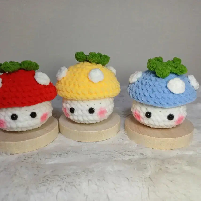 [BUNJANG] Mushroom Knit Keychain Set / 버섯 뜨개키링