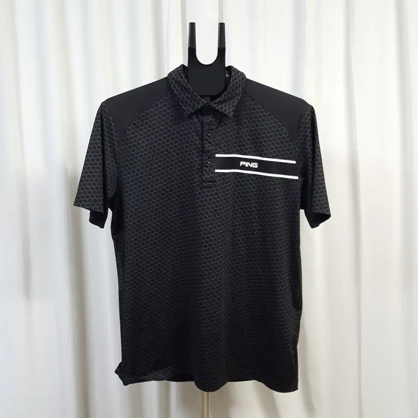 [BUNJANG] PING Men's Functional Golf Short Sleeve Polo Shirt Black Size 105 / PING 남성 기능성 골프 카라 반팔 티셔츠 블랙 105 오일장 0331