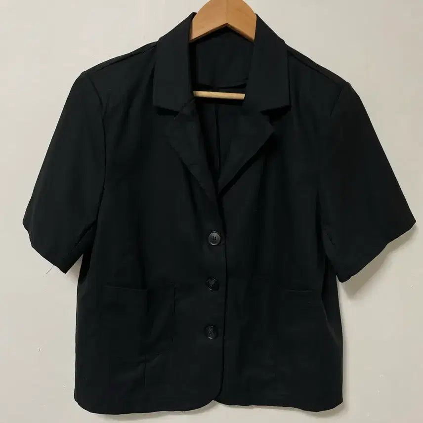 [BUNJANG] 66 Black Loose Fit Short Sleeve Jacket / 66 블랙 루즈핏 반팔 자켓
