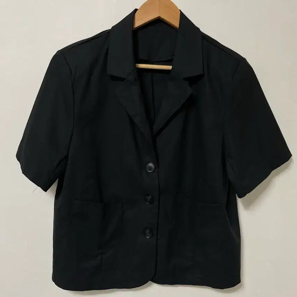 [BUNJANG] 66 Black Loose Fit Short Sleeve Jacket / 66 블랙 루즈핏 반팔 자켓