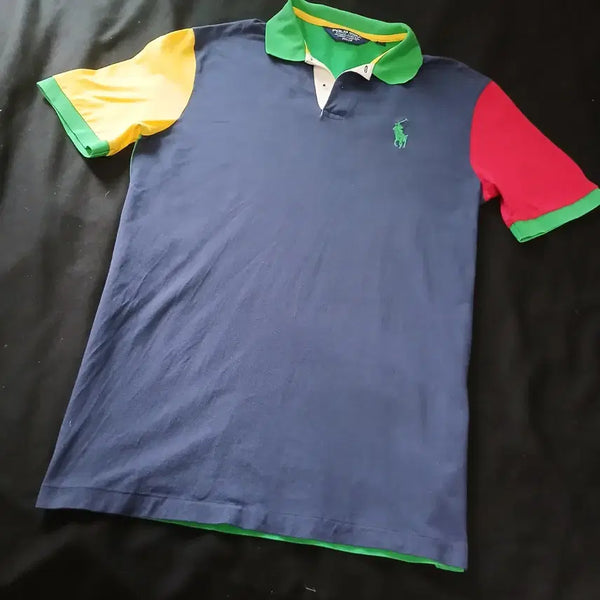 [BUNJANG] Polo Ralph Lauren Patchwork Color Block Golf Short Sleeve Polo Shirt / 예쁘고 개성있는 폴로 골프 랄프로렌 패치워크 PK 반팔 셔츠