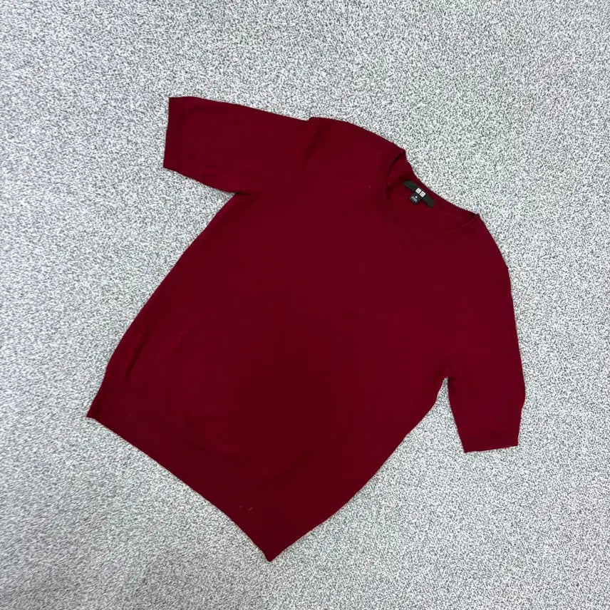 [BUNJANG] Uniqlo Women's Short Sleeve Wool Knit / M 유니클로 여성 반팔 울니트 0708J2