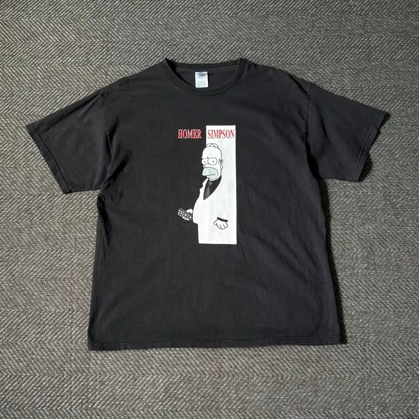 [BUNJANG] The Simpsons Scarface Parody Homer Simpson Graphic T-Shirt (00s) / 00s 호머심슨 스카페이스 패러디 빈티지 티셔츠 (105-108)