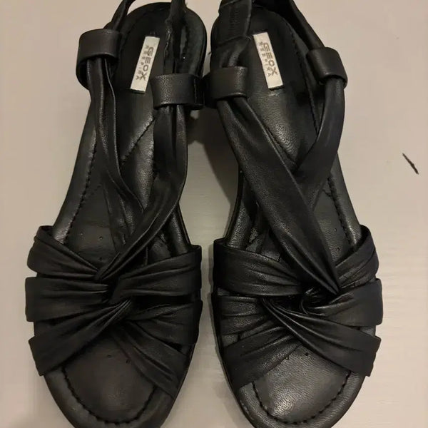 [BUNJANG] GEOX Black Lambskin Sandals / 지오엑스 블랙 양가죽샌들