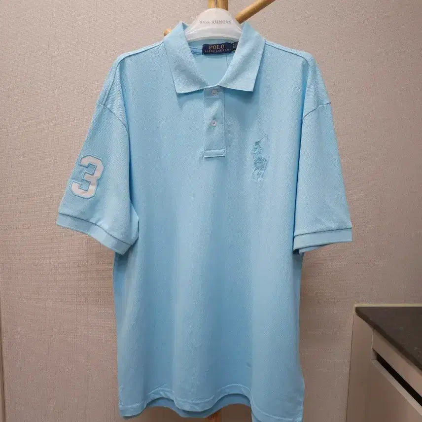 [BUNJANG] Polo Ralph Lauren Big Pony Cotton Pique Shirt with '3' Applique / 폴로 랄프로렌 pk카라티 3번 와펜