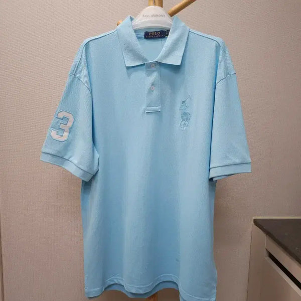 [BUNJANG] Polo Ralph Lauren Big Pony Cotton Pique Shirt with '3' Applique / 폴로 랄프로렌 pk카라티 3번 와펜