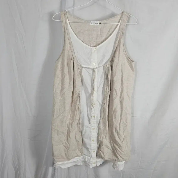 [BUNJANG] Sleeveless Layered Top / 일본 민소매 레이어드 슬리브