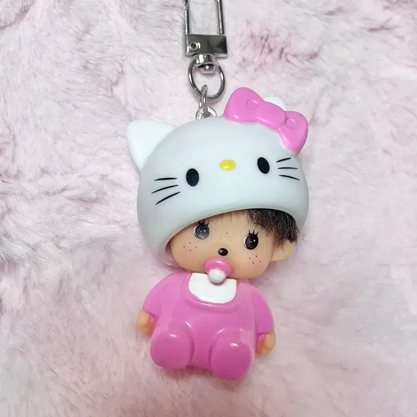 [BUNJANG] Hello Kitty Monchhichi Keychain / 키티 몬치치 키링