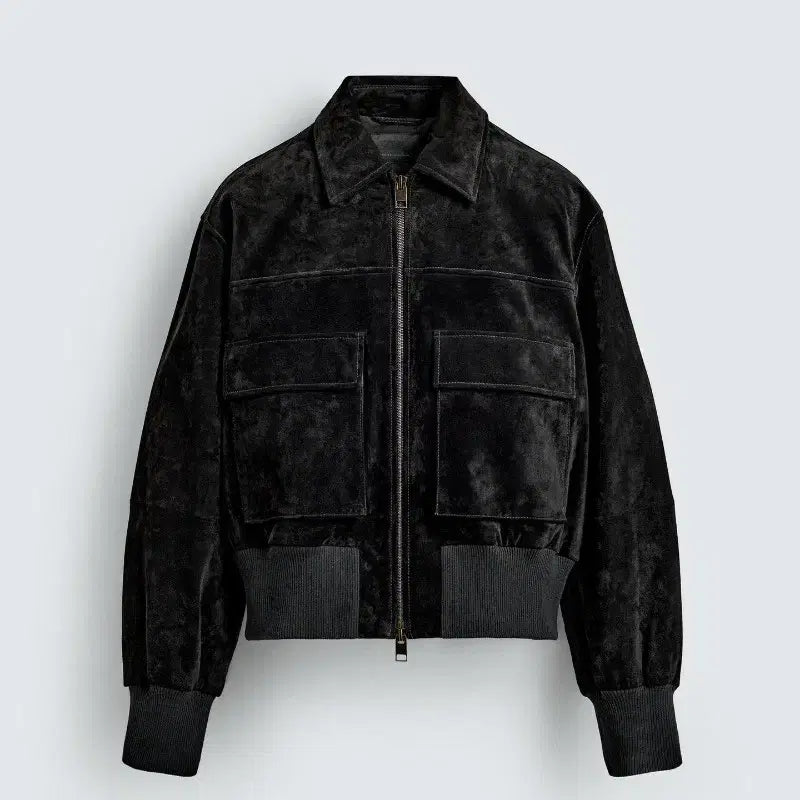 [BUNJANG] ZARA Original Cropped Suede Jacket Black M / ZARA 자라 오리지널  크롭 스웨이드 자켓 M 새제품