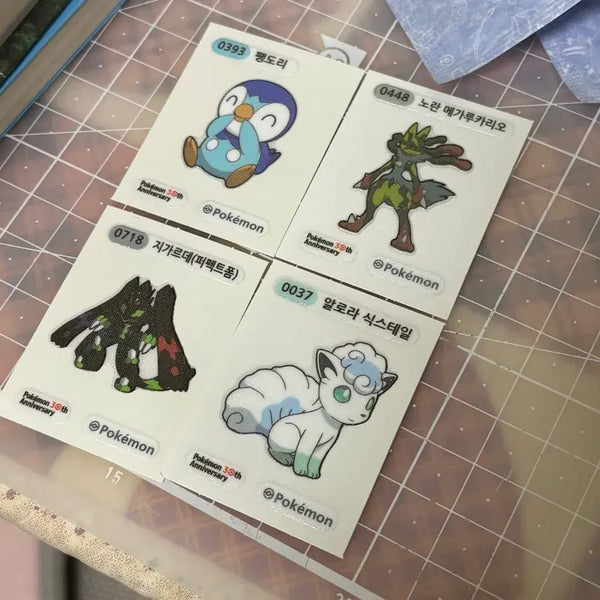 [BUNJANG] Pokemon 30th Anniversary Sticker Bundle Set - Mega Lucario, Zygarde, Alolan Ninetales / 일괄) 포켓몬 30주년 띠부씰 노란 메가루카리오 지가르데 알로라 식스테일