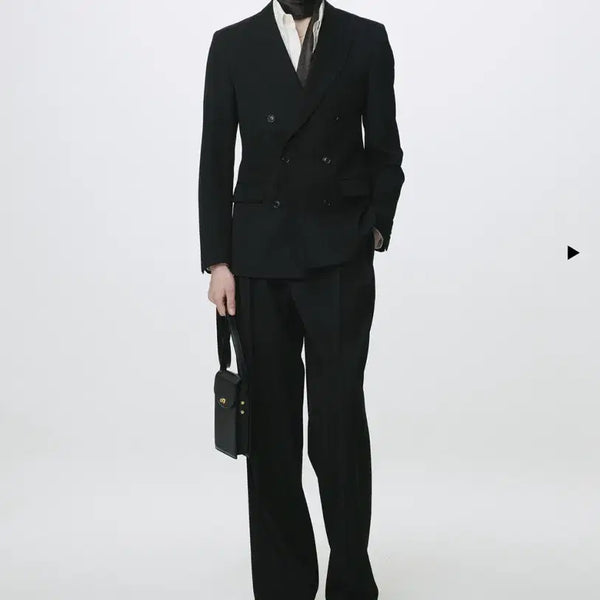 [BUNJANG] Tonywack Wool Double Plate Wide Pants Black / 토니웩 울 더블 플레이트 와이드팬츠 (블랙)