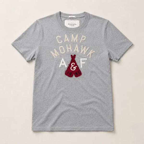 [BUNJANG] Abercrombie & Fitch Camp Mohawk Patch Short Sleeve T-Shirt - Men's M / M)아베크롬비 캠프 모호크 A&F 패치 반팔 티셔츠