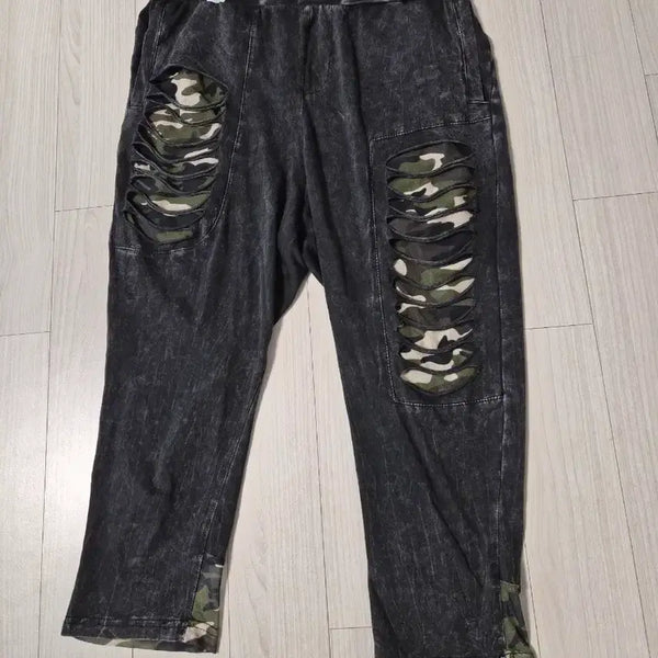 [BUNJANG] Vintage Wash Camo Detail Pants / [유니크/스트릿] 빈티지 워싱 카모 디테일 팬츠