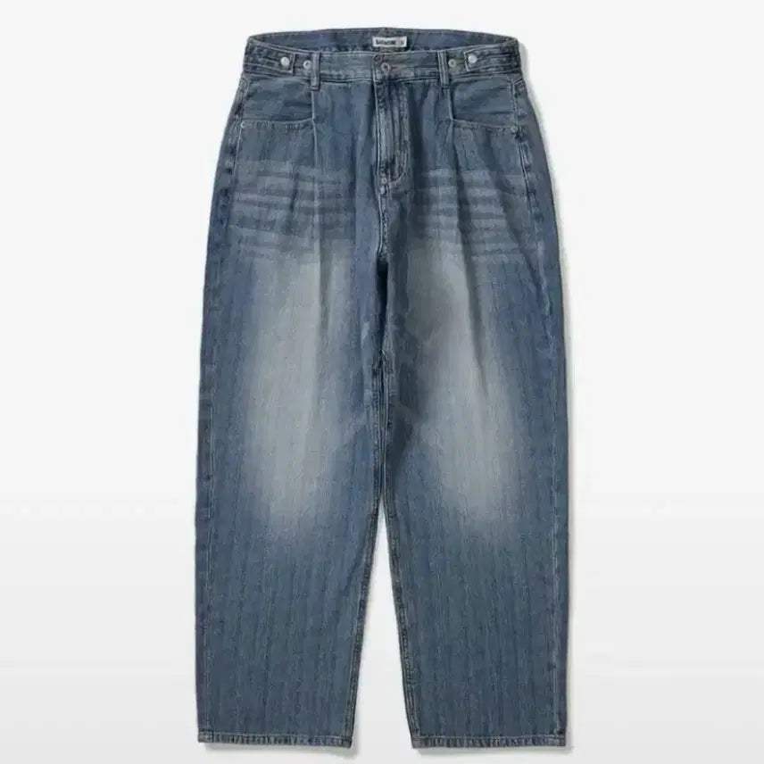 [BUNJANG] Karac Tar 1 Tuck Wide Tapered Denim Pants / 카락터 원 턱 와이드 테이퍼드 데님 1사