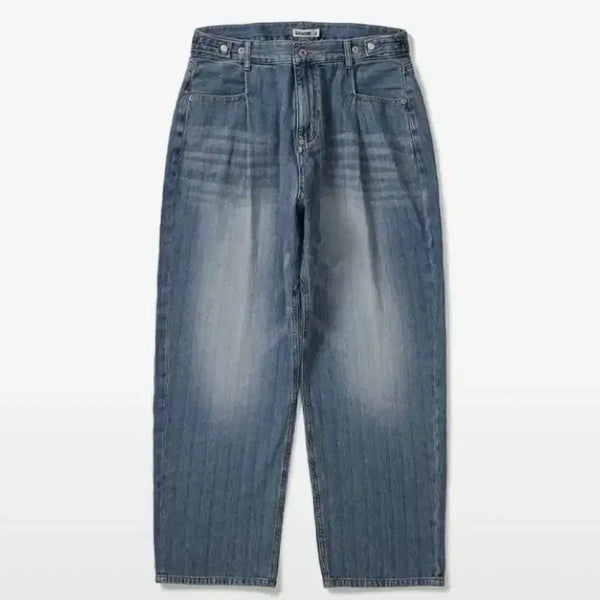 [BUNJANG] Karac Tar 1 Tuck Wide Tapered Denim Pants / 카락터 원 턱 와이드 테이퍼드 데님 1사