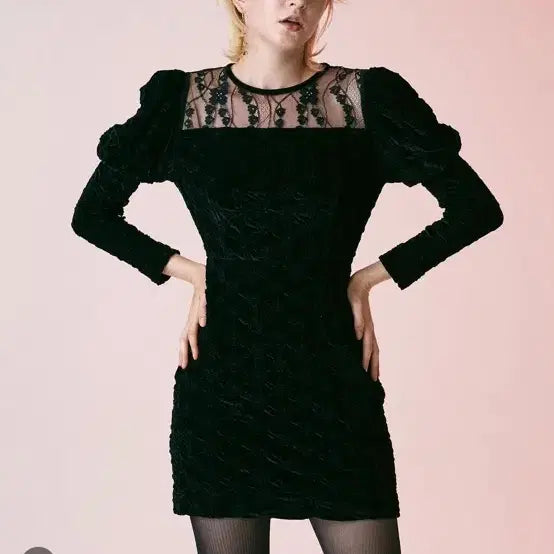 [BUNJANG] O.Ai Velvet Lace Dress / 오앨 벨벳 레이스 드레스