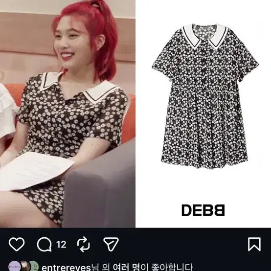 [BUNJANG] DEBB Floral Print Sheer Dress / DEBB 플로랄 프린트 시어 드레스