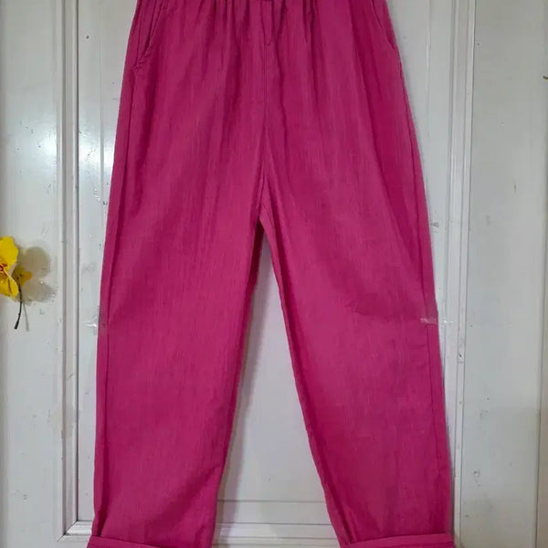[BUNJANG] Linen Blend Banding Baggy Trousers / 여름 시원한 고급스러운 핏이이쁜  마  면  밴딩 베기통바지