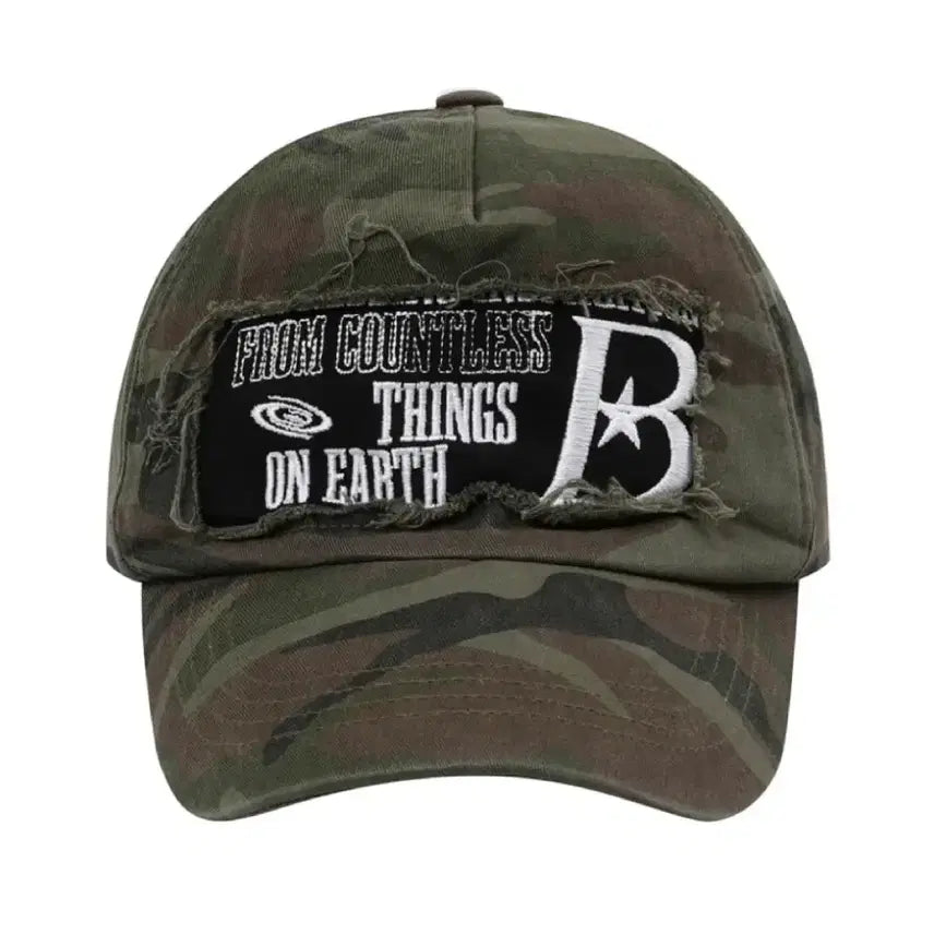 [BUNJANG] Baoji Damage Camo Ball Cap / 바우프 데미지 카모 볼캡