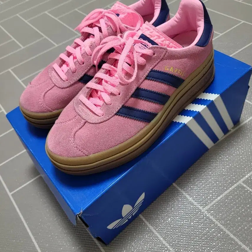 [BUNJANG] Adidas Gazelle Bold Pink Glow / Victory Blue (235mm) / 아디다스 가젤 볼드 핑크 글로우 빅토리 블루 235