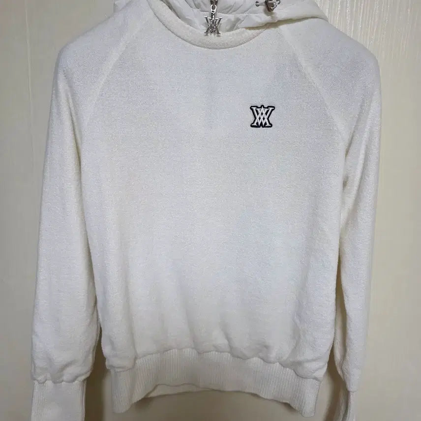 [BUNJANG] Anew Golf Women's White Woven Hooded Sweatshirt Size S / 어뉴골프 여성 화이트 우븐 후드 스웨트 사이즈 ( S )