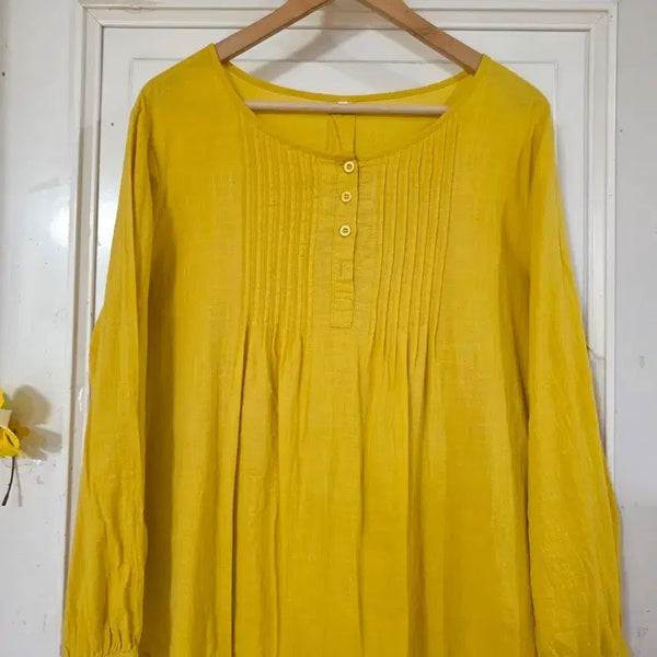 [BUNJANG] Premium Cotton Blouse - Yellow / 여름 시원한 고급스러운 핏이이쁜  색상이쁜   면  블라우스