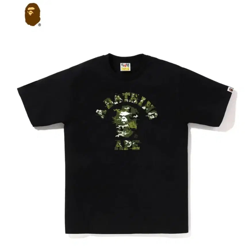 [BUNJANG] BAPE Green Camo Logo T-Shirt Black/White / 무료배송)베이프 그린 카모 로고 반팔티 블랙/화이트