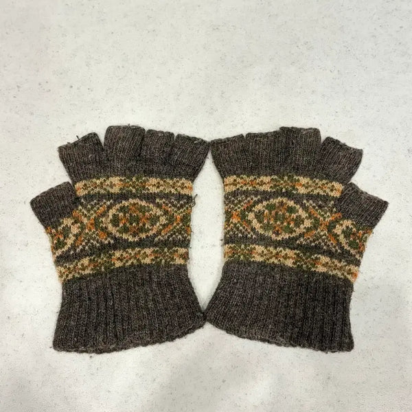 [BUNJANG] Wildbricks Fair Isle Fingerless Gloves / 와일드브릭스 페어아일 반장갑