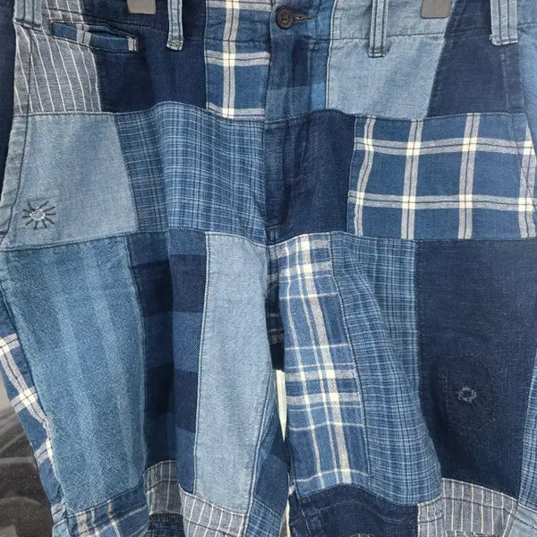[BUNJANG] Ralph Lauren Patchwork Denim Cotton Blend Shorts / 랄프로렌 패치워크 반바지 데님 면 혼방