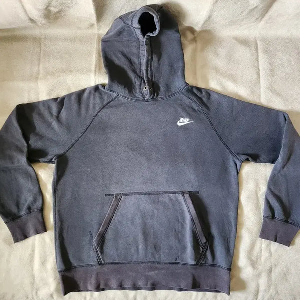 [BUNJANG] Vintage Nike Black Faded Hoodie Sweatshirt L / 빈티지 나이키 블랙 페이디드 후드 스웨트셔츠 L