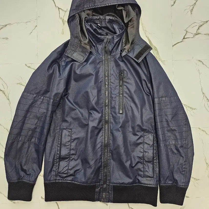 [BUNJANG] DKNY Men's Hooded Zip-Up Jacket Navy S / DKNY 남성 후드 집업 자켓 네이비 S