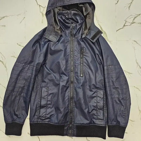 [BUNJANG] DKNY Men's Hooded Zip-Up Jacket Navy S / DKNY 남성 후드 집업 자켓 네이비 S