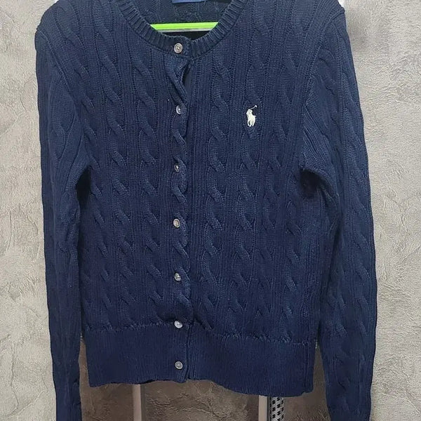 [BUNJANG] Polo Ralph Lauren Cable Knit Cardigan Navy / 폴로 랄프로렌 케이블 니트 가디건 네이비