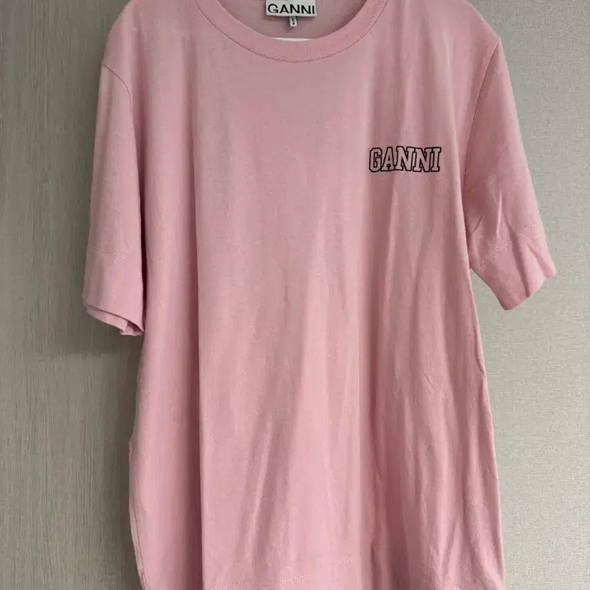 [BUNJANG] Ganni Pink Logo Short Sleeve T-Shirt Size S / 가니 ganni 핑크 반팔티 s사이즈