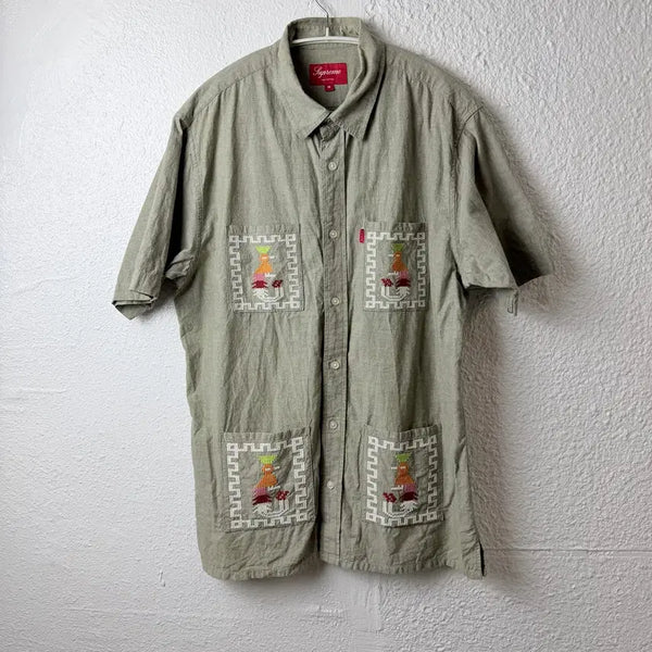 [BUNJANG] Supreme 13SS Guatemala Chambray Short Sleeve Shirt / 슈프림 13SS 과테말라 샴브레이 반팔 셔츠