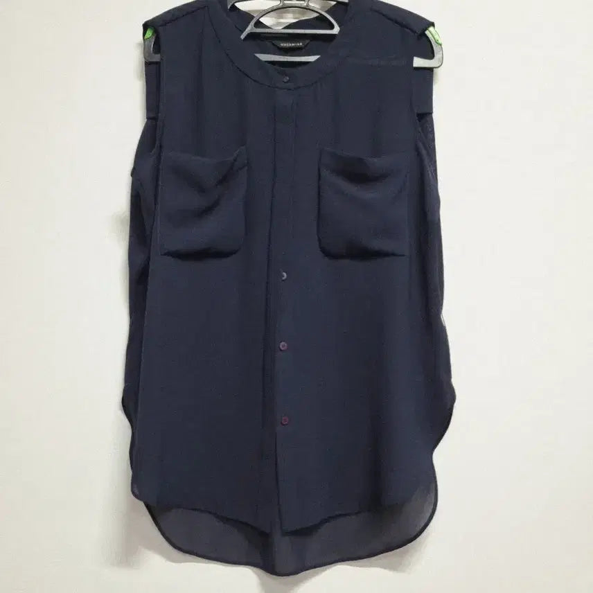 [BUNJANG] She's Miss Navy Sleeveless Blouse / 쉬즈미스 네이비 민소매 셔츠 블라우스