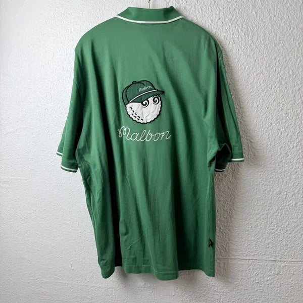 [BUNJANG] Malbon Golf Short Sleeve Polo Shirt Green / 말본 골프웨어 반팔 카라티 그린 (정품)
