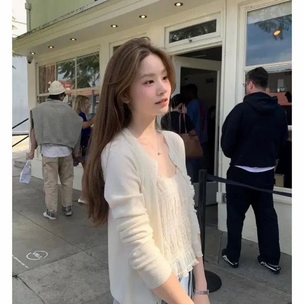 [BUNJANG] Ounce Silky Cardigan Ivory / Ounce 온스 로우 실키 가디건 아이보리 니드오브 뮤렛
