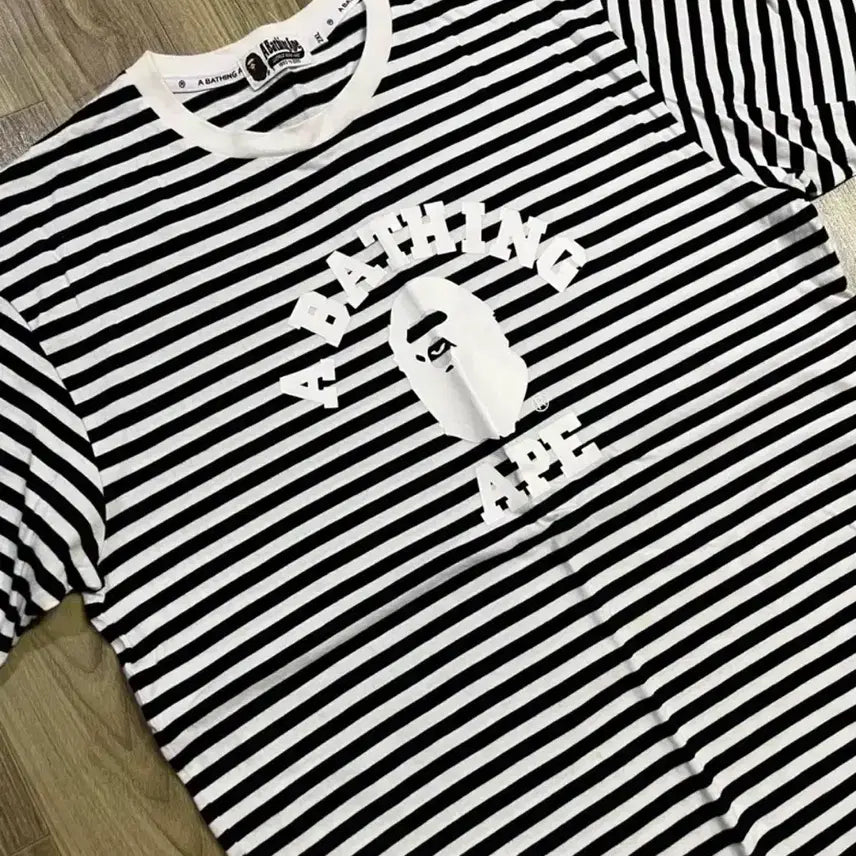 [BUNJANG] BAPE Stripe T-Shirt / (정품)베이프 스트라이프 반팔티 2xl