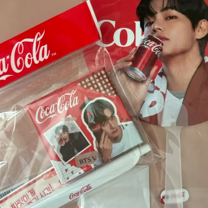[BUNJANG] Coca-Cola x BTS V Limited Edition Fan & Stationery Set / 코카콜라 BTS 뷔 부채 문구세트