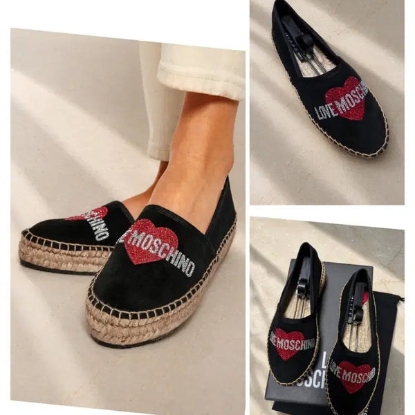 [BUNJANG] Love Moschino Heart Swarovski Espadrilles / (정품/새상품) 러브 모스키노 하트 스와로브스키 에스파드류